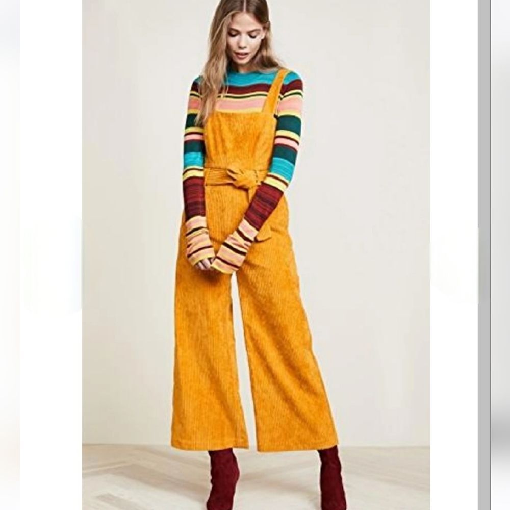 Mara Hoffman Idola Corduroy Overall Jumpsuit In Mustard Size  NWOT